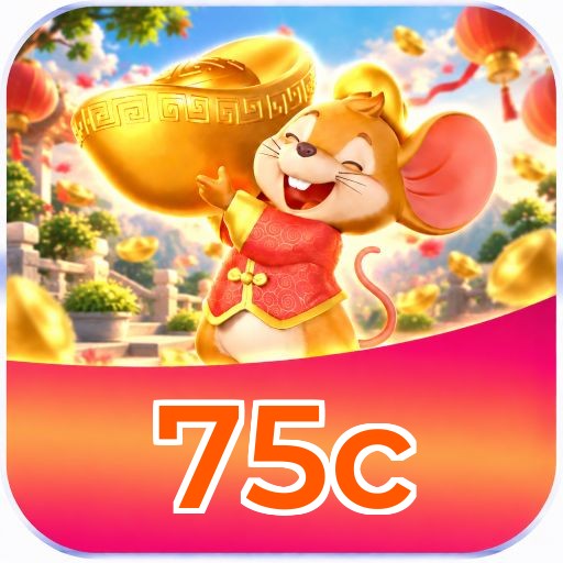 Interface da plataforma 75c mostrando slots populares e bônus de boas-vindas